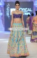 BW6121 Persian Indigo Baby Blue Raw Silk Banarasi Jamawar Lehenga