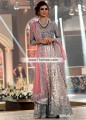 BW6569 Gray Peach Light Pink Crinkle Chiffon Lehenga