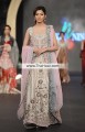 MX7367 Nadeshiko Pink Off White Cadet Blue Crinkle Chiffon Banarasi Jamawar Wedding Maxi