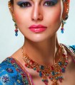 EJ708 Capri Blue And Pink Gemstones Evening Jewellery