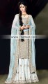 BW7099 Baby Blue Eyes Pale Aqua Crinkle Chiffon Banarasi Jamawar Sharara