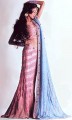 BW8037 Pink Coral & Sky blue Lehenga
