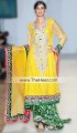 BW7946 Forest Green Golden Yellow Crinkle Chiffon Banarasi Jamarawar Sharara
