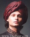 TB728 Plain Maroon Jamawar Turban