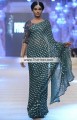 SR6167 Dark Blue Midnight Green Crinkle Chiffon Saree