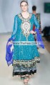 MX7953 Carolina Blue Pine Green Crinkle Chiffon Raw Silk Maxi