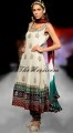 AK6481 Offwhite and Green Sacramento State Crincle Chiffon Anarkali Style